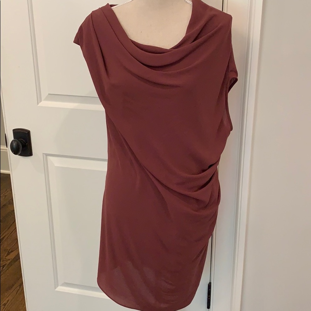 Women’s Mauve Helmut Lang Asymmetrical Dress, Sz 6